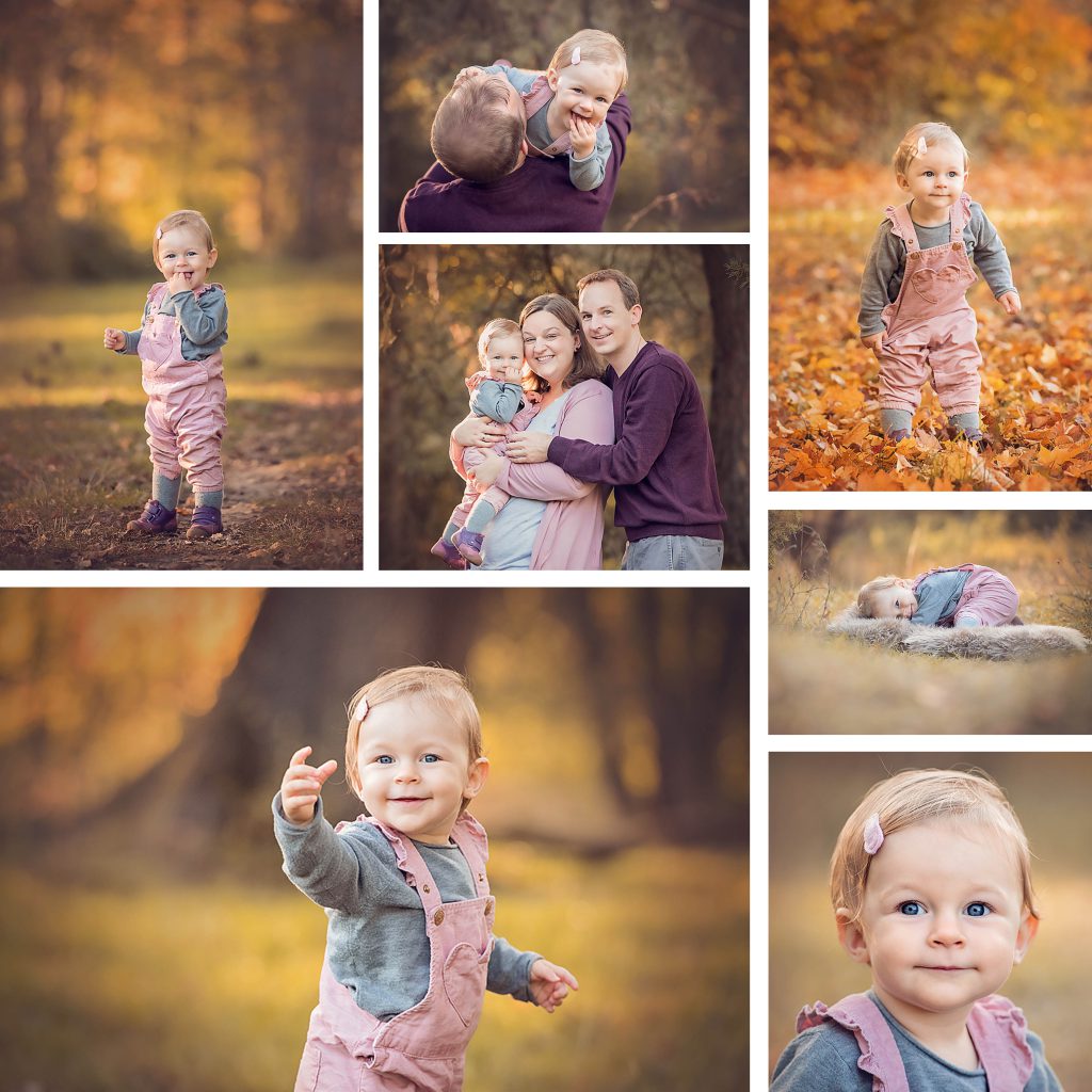 collage einer dreikoepfigen familie bei ihrem familienshooting mit professioneller fotografin aus stuttgart